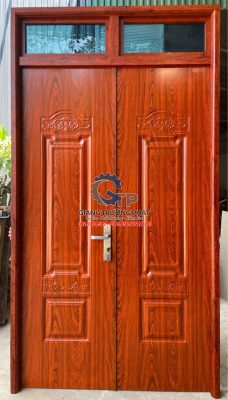 Cửa nhôm nguyên tấm vân gỗ đẹp giá rẻ thi công lắp đặt tại Cẩm Mỹ