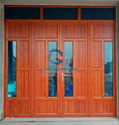 Cửa nhôm nguyên tấm vân gỗ tại Đồng Nai