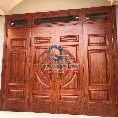 Cửa thép vân gỗ tại Cẩm Mỹ
